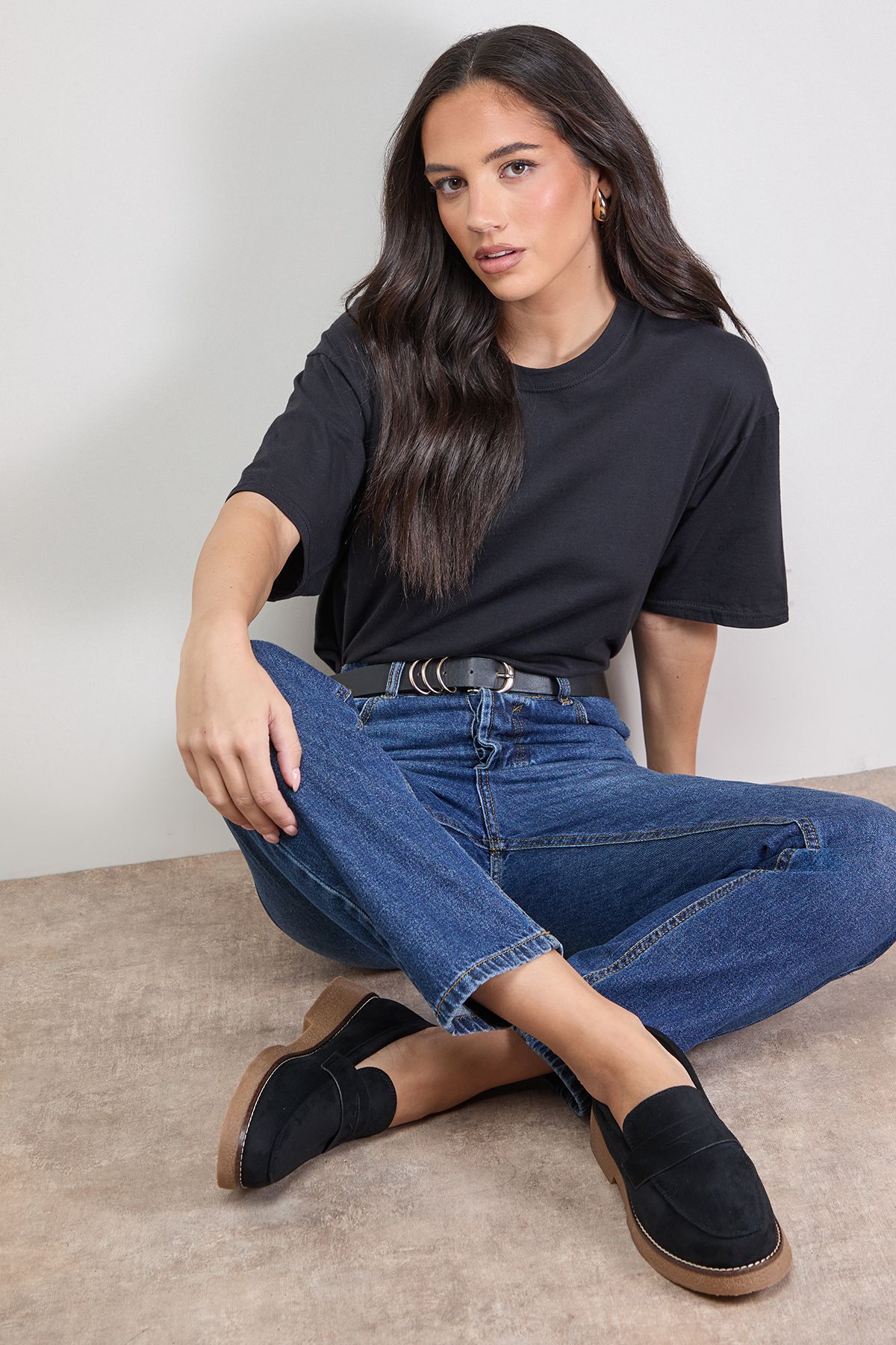 Oasis Isabel Faux Suede Casual Loafers Natural Black image 2