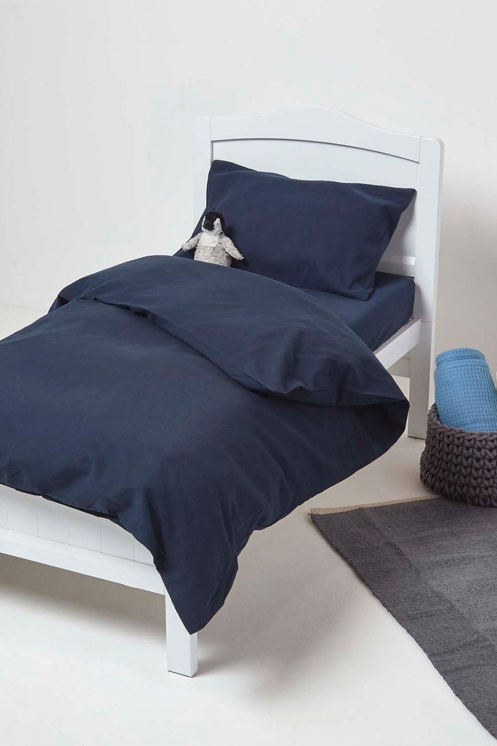 Homescapes Linen Cot Bed Duvet Cover Set 120 x 150 cm image 2