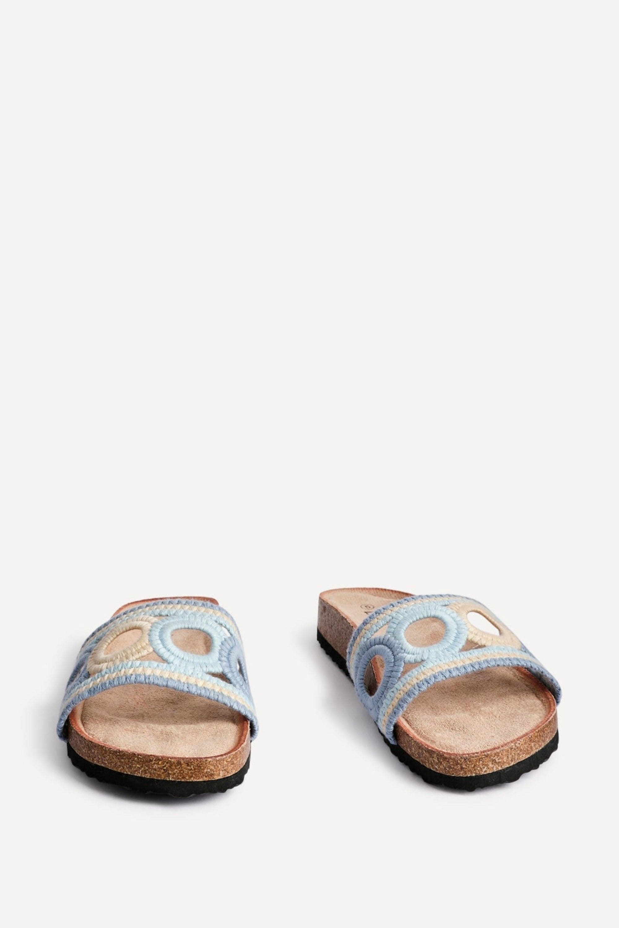 Linzi Geneva Blue Woven Slider Sandals image 3