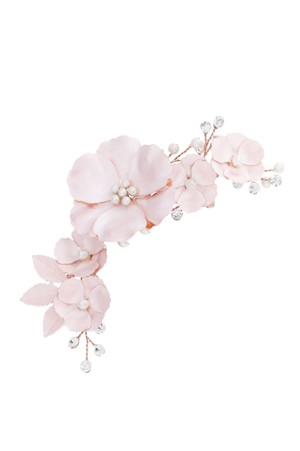 Jon Richard Rose Gold Plated Mabel Pink Flower And Pearl Clip - Gift Pouch image 1