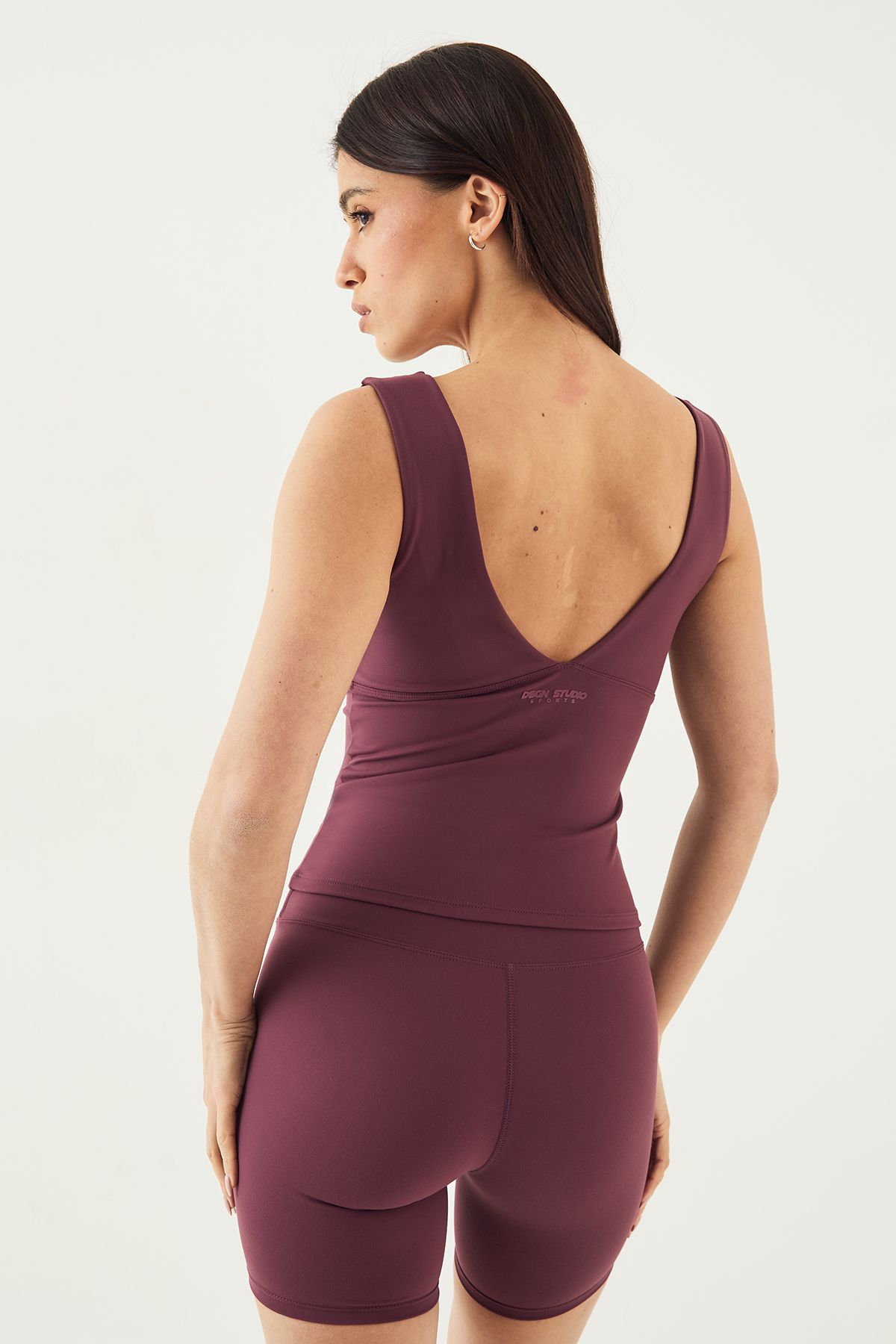 DSGN Studio DSGN Studio Ultra Sculpt Wrap Front Padded Vest Top Plum image 2