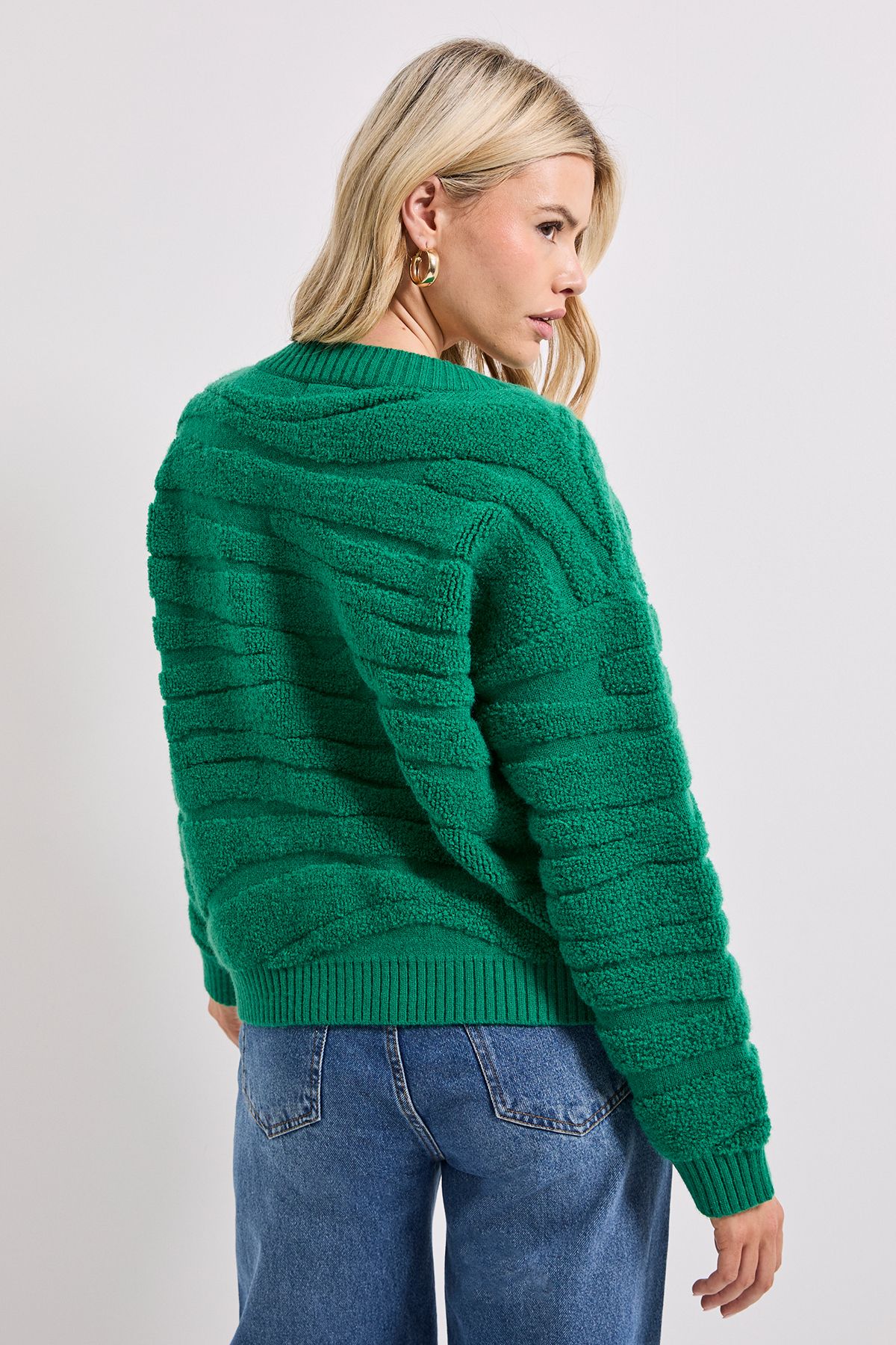 Dorothy Perkins Chunky Trim Zebra Cardigan Bright Green image 3