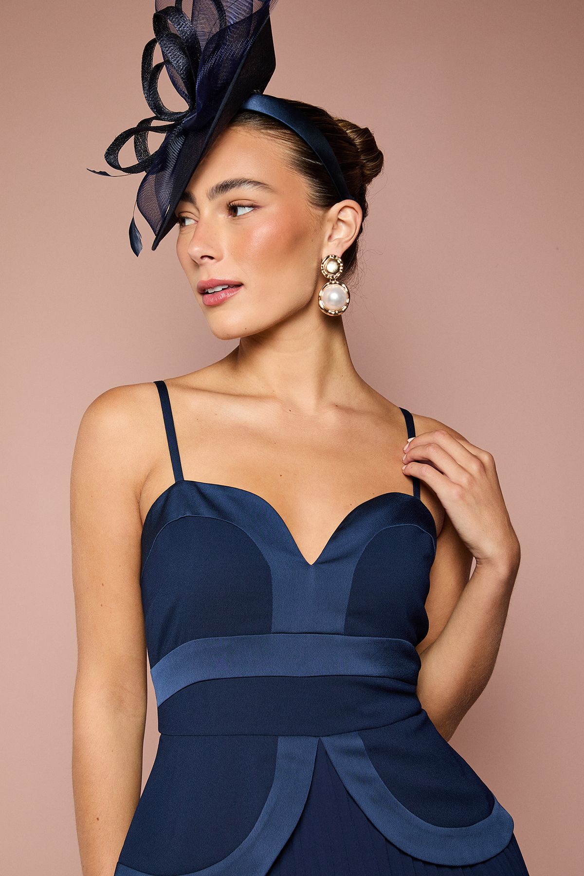 Coast Strappy Crepe Maxi Dress Navy image 2