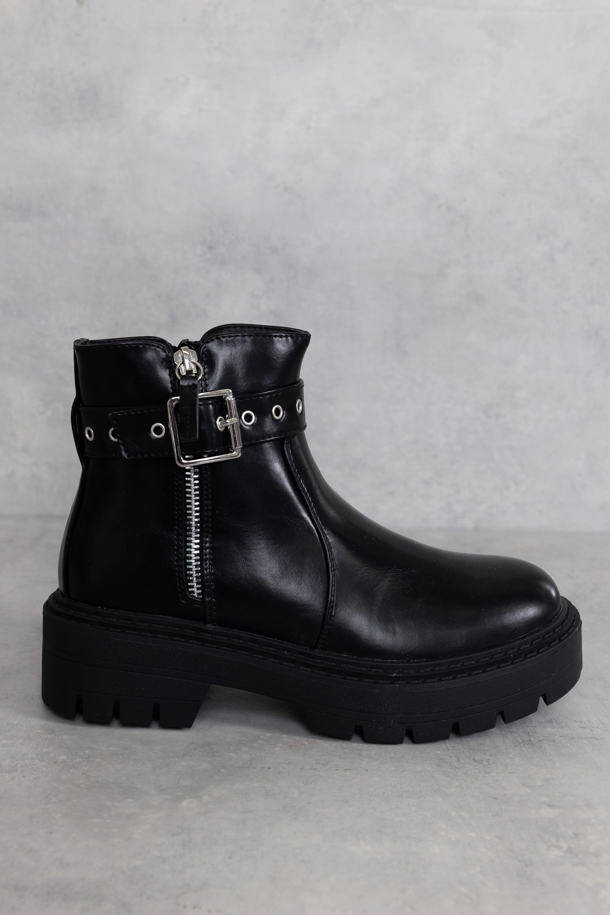 Shnoo Black Chunky Buckle Chelsea Boots image 1
