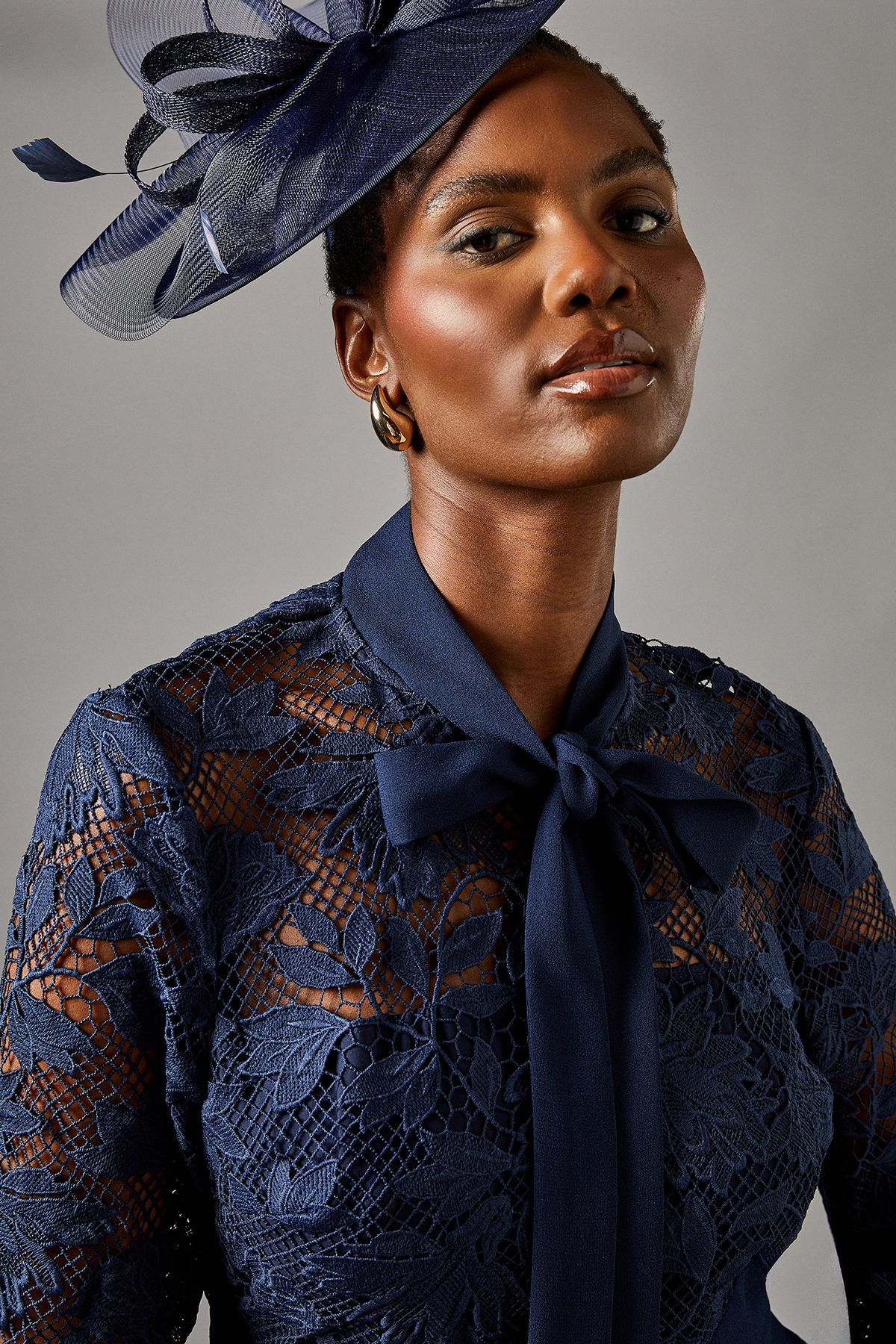 Coast Lace Tie Neck Jumpsuit Navy image 4