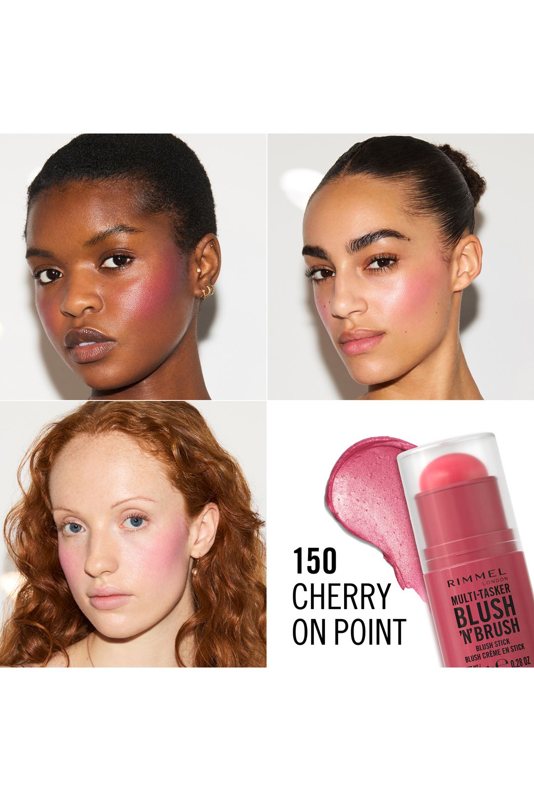 Rimmel London Multi-Tasker Blush'N'Brush Stick 8g Cherry On Point image 2