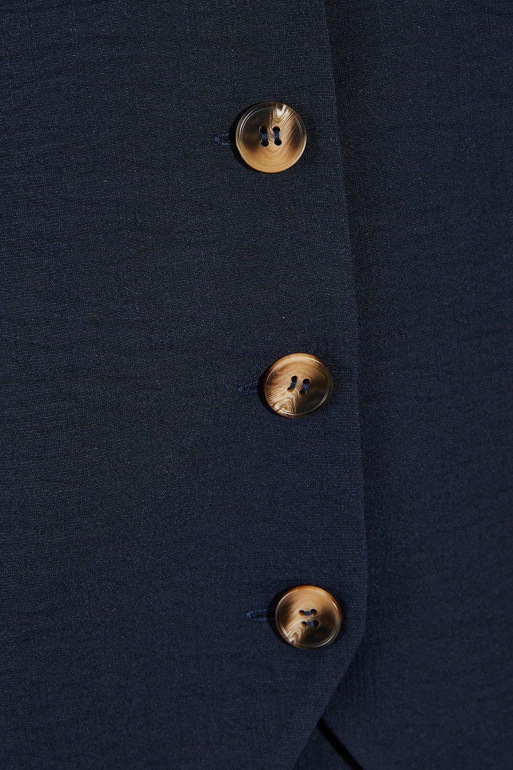 MissPap Tailored Linen Look Waistcoat Navy image 5