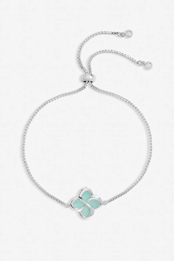 Inicio Sterling Silver Plated Turquoise Clover Toggle Bracelet